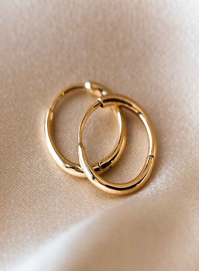 EPIRORA 3 Pairs Small Cartilage Hoop Earrings for Women Men, Hypoallergenic Sterling Silver Post Huggie Earrings, 8/10/12mm, Gold - Image 4